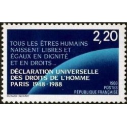 Timbre Yvert No 2559 Anniversaire de la déclaration universelle des droits de l'homme, 40e