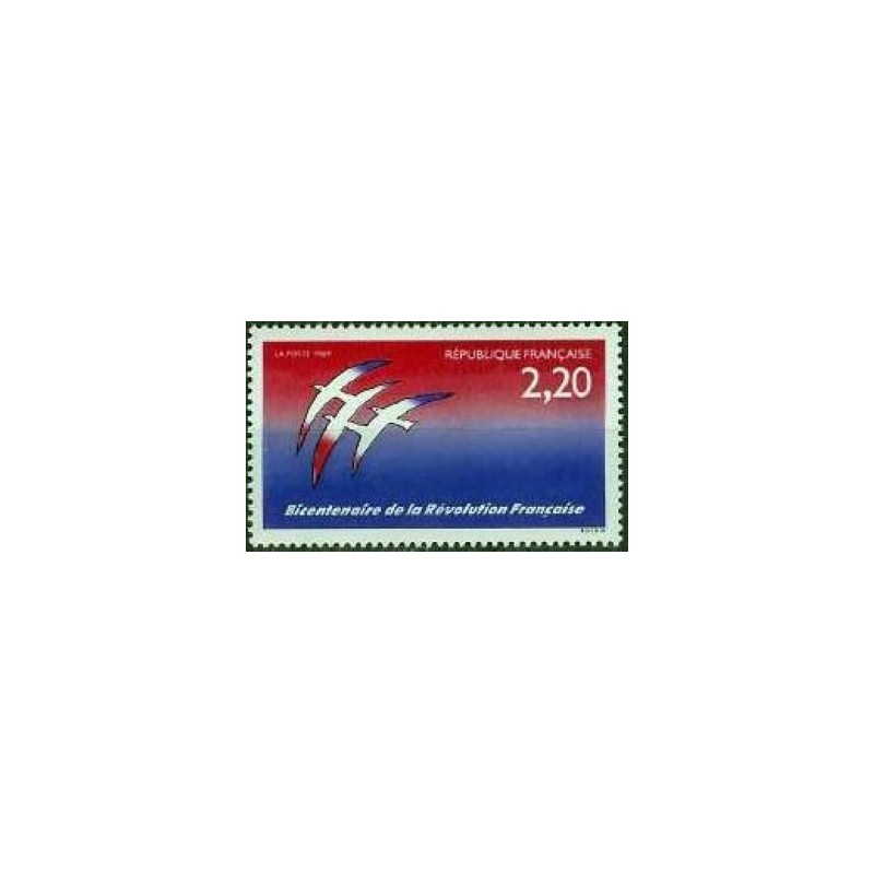 Timbre Yvert No 2560 Bicentenaire de la révolution, Logotype par Folon