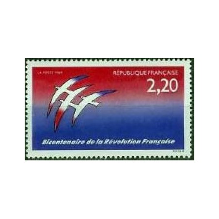 Timbre Yvert No 2560 Bicentenaire de la révolution, Logotype par Folon