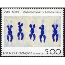 Timbre Yvert No 2561 Anthropométrie de l'époque bleue par Yves Klein