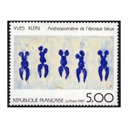 Timbre Yvert No 2561 Anthropométrie de l'époque bleue par Yves Klein