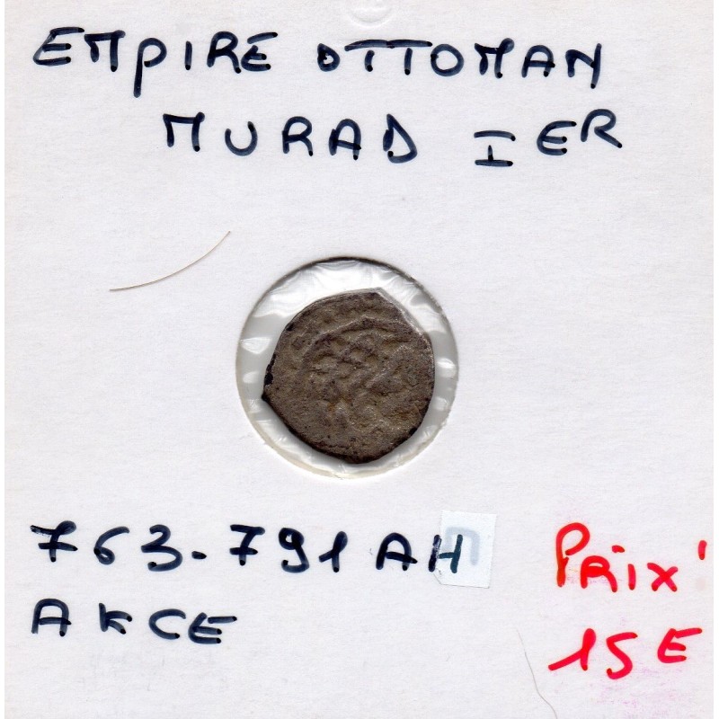 Empire Ottoman, Murad 1er 1 Akce 763-791 AH TB pièce de monnaie