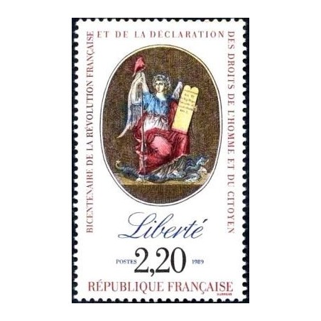 Timbre Yvert No 2573 bicentenaire de la révolution, La liberté