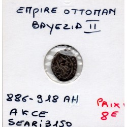 Empire Ottoman, Bayezid II 1 Akce 886-918 AH TB pièce de monnaie