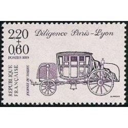 Timbre Yvert No 2578 journée du timbre, diligence Paris Lyon, issu du carnet