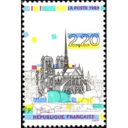 Timbre Yvert No 2582 Timbre France No Yvert & Tellier 2581 luxe **  1989  panorama de paris, Notre Dame