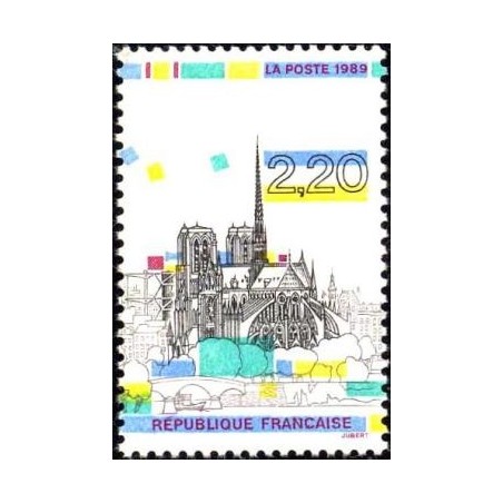 Timbre Yvert No 2582 Timbre France No Yvert & Tellier 2581 luxe **  1989  panorama de paris, Notre Dame