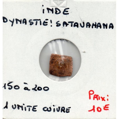 Satavahana 1 unité de cuivre 150-200 B pièce de monnaie