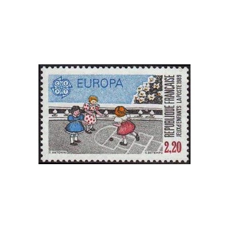 Timbre Yvert No 2584 europa jeux d'enfants, la marelle