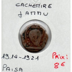 Cachemire, Jammu 1 paisa 1914-1921 TB pièce de monnaie