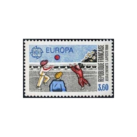 Timbre Yvert No 2585 europa jeux d'enfants, jeu de balle