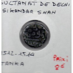 Delhi, Sikandar Shah 1 Tanka 1512-1513 TTB pièce de monnaie