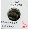Mysore, 20 cash 1811-1833 TB, pièce de monnaie