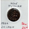 Mysore, 20 cash 1833 TTB, pièce de monnaie