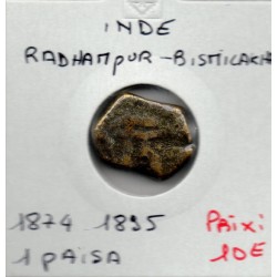 Radhampur Bismilakhan, 1 Paisa 1874-1895 TB, pièce de monnaie