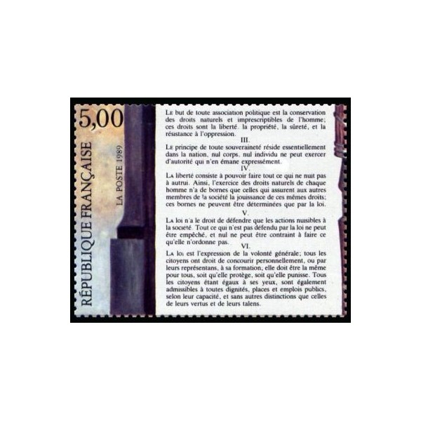 Timbre Yvert No 2596-2599 Série Déclaration des droits de l'homme, Issus du bloc feuillet