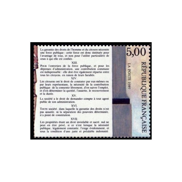 Timbre Yvert No 2596-2599 Série Déclaration des droits de l'homme, Issus du bloc feuillet