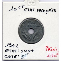 10 centimes état Français 1942 Sup+, France pièce de monnaie