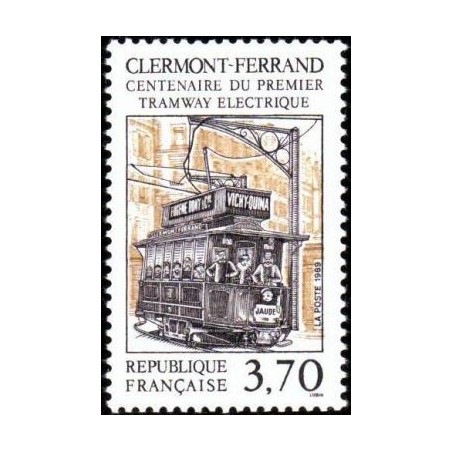 Timbre Yvert No 2608 Centenaire du premier tramway électrique à Clermont fd