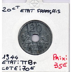 20 centimes état Français 1944 TTB+, France pièce de monnaie