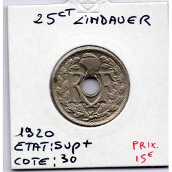 25 centimes Lindauer 1920 Sup+, France pièce de monnaie