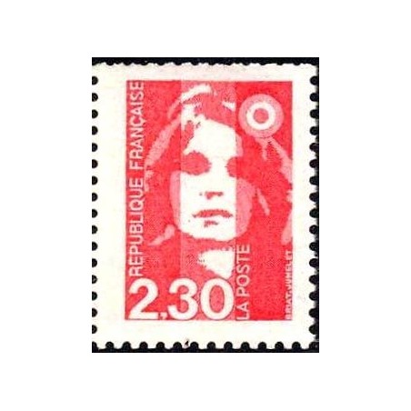 Timbre Yvert No 2614 Type Marianne du bicentenaire, 2.30fr rouge
