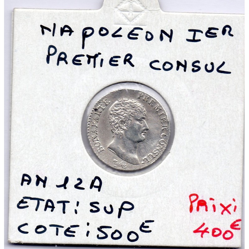 1/2 Franc Napoléon 1er An 12 A paris Sup, France pièce de monnaie