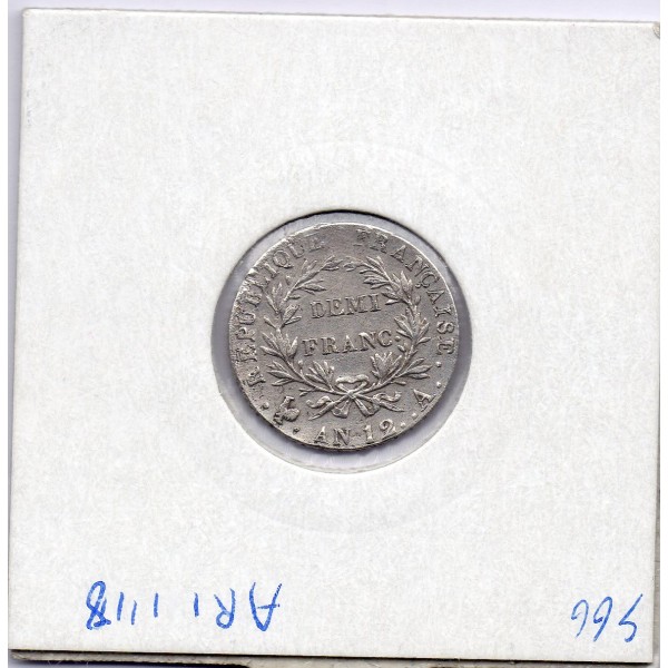 1/2 Franc Napoléon 1er An 12 A paris Sup, France pièce de monnaie