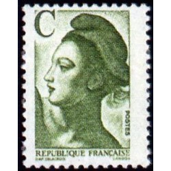 Timbre Yvert No 2615 Type liberté avec c vert 2.10fr