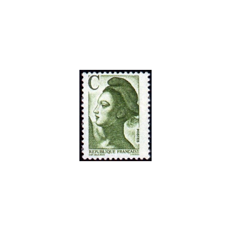 Timbre Yvert No 2615 Type liberté avec c vert 2.10fr