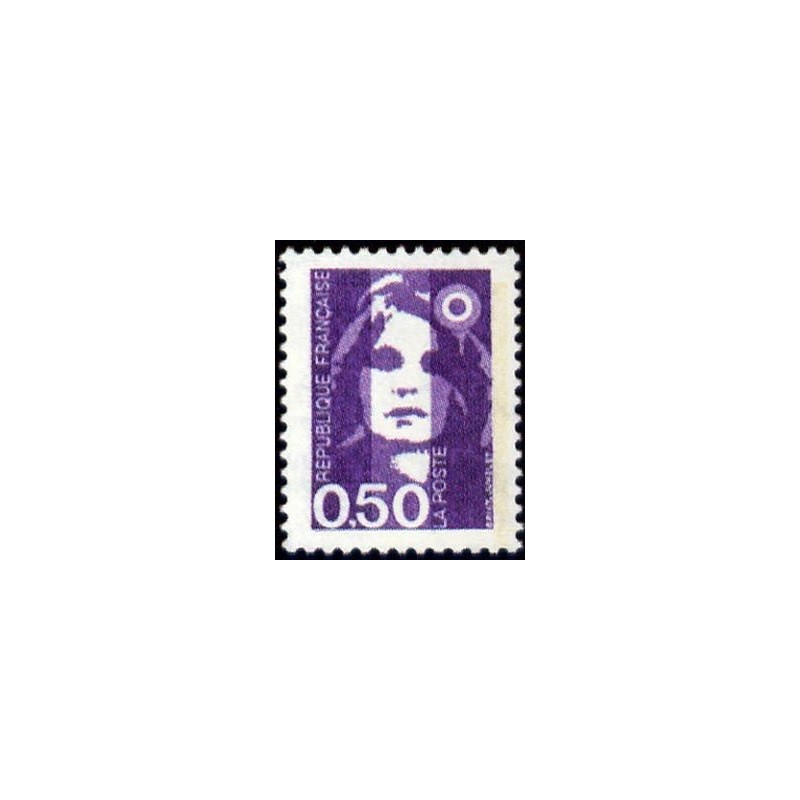 Timbre Yvert No 2619 Type Marianne du Bicentenaire 0.50fr violet rouge