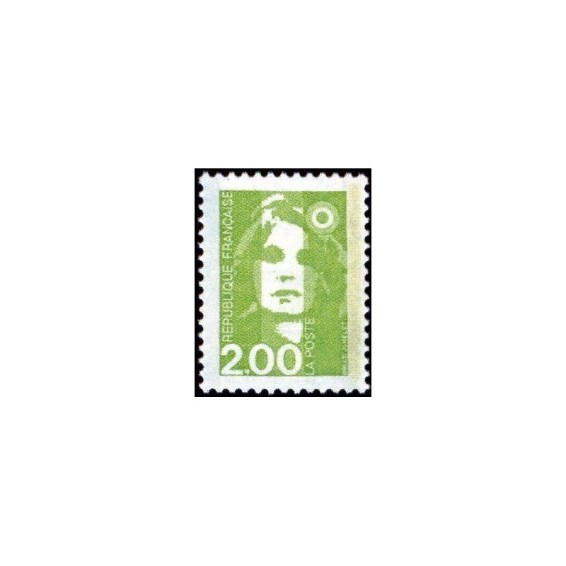 Timbre Yvert No 2621 Type Marianne du Bicentenaire 2.00fr vert clair