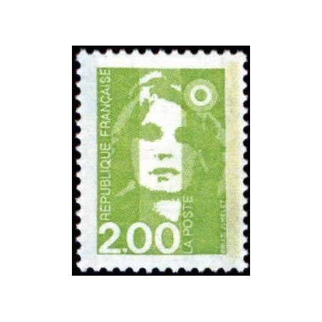 Timbre Yvert No 2621 Type Marianne du Bicentenaire 2.00fr vert clair