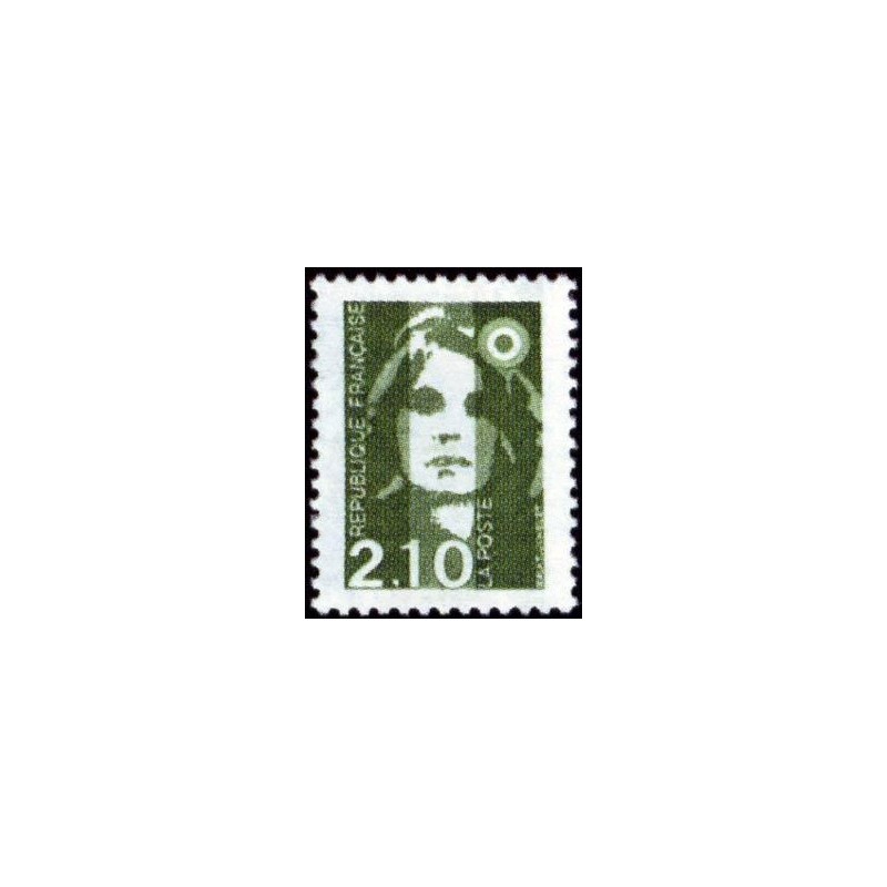 Timbre Yvert No 2622 Type Marianne du Bicentenaire 2.10fr vert