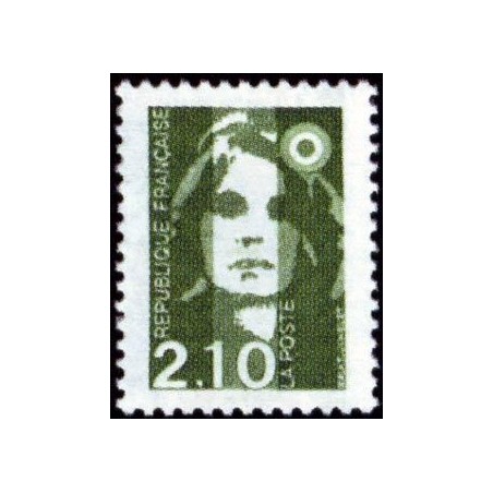 Timbre Yvert No 2622 Type Marianne du Bicentenaire 2.10fr vert