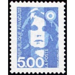 Timbre Yvert No 2625 Type Marianne du Bicentenaire 5.00fr bleu vert