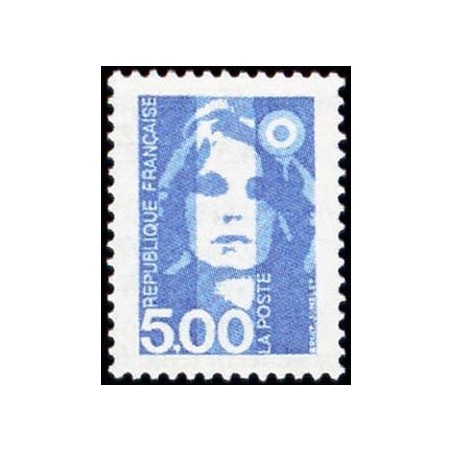 Timbre Yvert No 2625 Type Marianne du Bicentenaire 5.00fr bleu vert