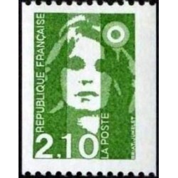 Timbre Yvert No 2627 Type Marianne du Bicentenaire 2.10fr vert issue de roulette