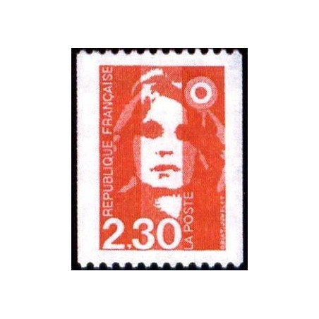 Timbre Yvert No 2628 Type Marianne du Bicentenaire 2.30fr rouge issue de roulette