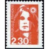 Timbre Yvert No 2629 Type Marianne du Bicentenaire 2.30fr rouge issue de carnet dentelé sur 3 cotés