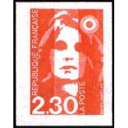 Timbre Yvert No 2630 Type Marianne du Bicentenaire 2.30fr rouge autocollant de carnet non dentelé