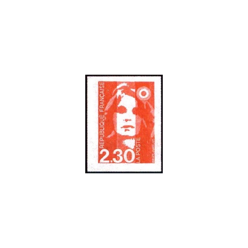 Timbre Yvert No 2630 Type Marianne du Bicentenaire 2.30fr rouge autocollant de carnet non dentelé