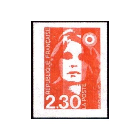 Timbre Yvert No 2630 Type Marianne du Bicentenaire 2.30fr rouge autocollant de carnet non dentelé