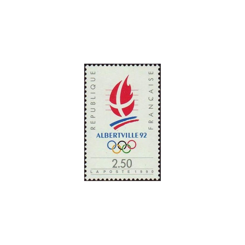 Timbre Yvert No 2632 Logo jeux olympiques Albertville