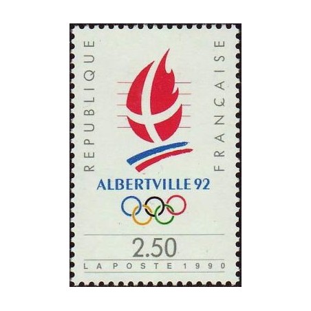 Timbre Yvert No 2632 Logo jeux olympiques Albertville