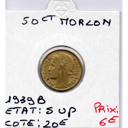 50 centimes Morlon 1939 B Beaumont Sup, France pièce de monnaie