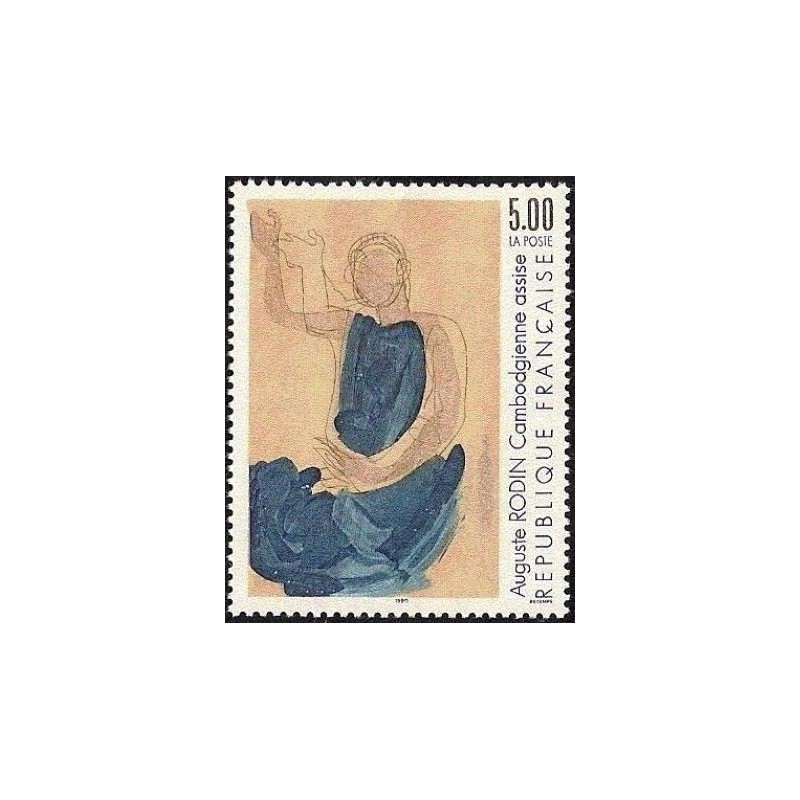 Timbre Yvert No 2636 Cambodgienne assise d'Auguste Rodin