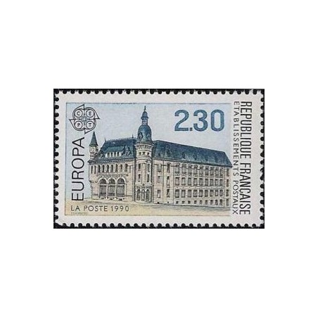 Timbre Yvert No 2642 Europa batiments postaux d'hier et d'aujourd'hui