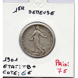 1 franc Semeuse Argent 1901 TB+, France pièce de monnaie