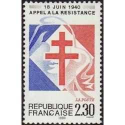 Timbre Yvert No 2656 Appel à la résistance, croix de Lorraine